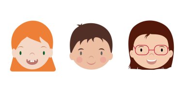 Basit vektör illüstrasyonu kızlar ve erkekler içindir