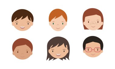 simple vector illustration smiling children
