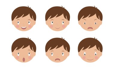 simple vector illustration smiling children