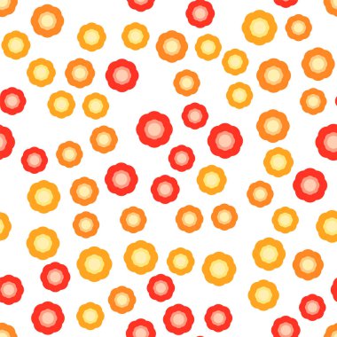 simple vector illustration abstract flowers pattern