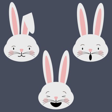 simple vector illustration small rabbit