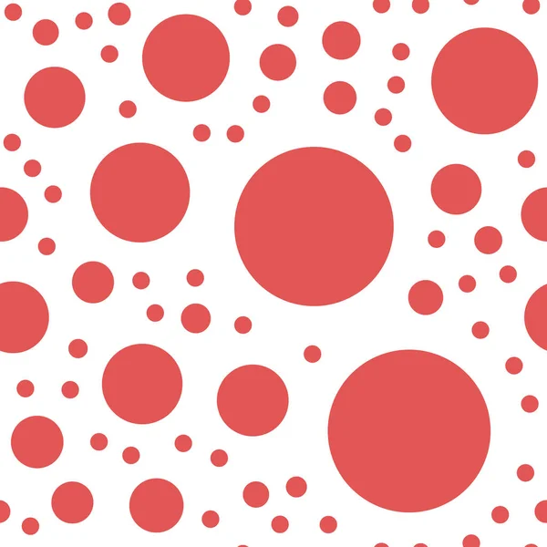 Eenvoudige Vector Patroon Rode Bellen Witte Achtergrond — Stockvector
