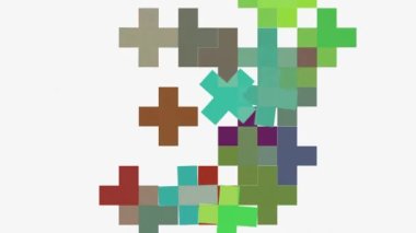 Renk çaprazları tarafından inşa edilen soyut hareket eden süsleme ile üretken vj döngüsü