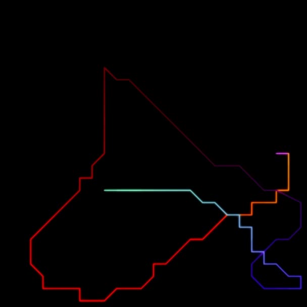 Generativní smyčka vj s abstraktními náhodnými cestami barevného šumu — Stock video