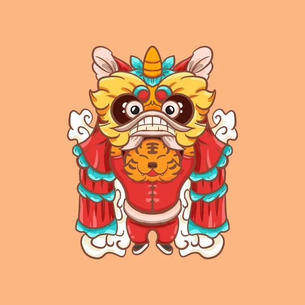 Illustration Design Cartoon Chinese Zodiac Year Tiger — 图库矢量图片