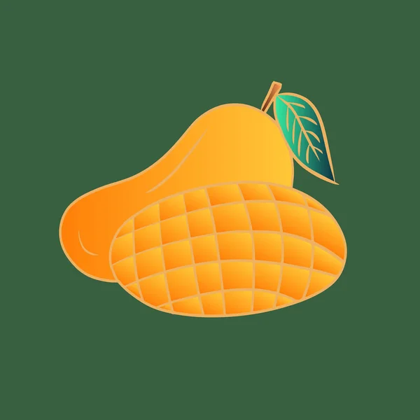 Met Hand Getekend Mango Illustratie Ontwerp — Stockvector