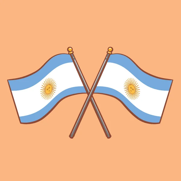 アルゼンチン国旗の手描き漫画イラスト — ストックベクタ