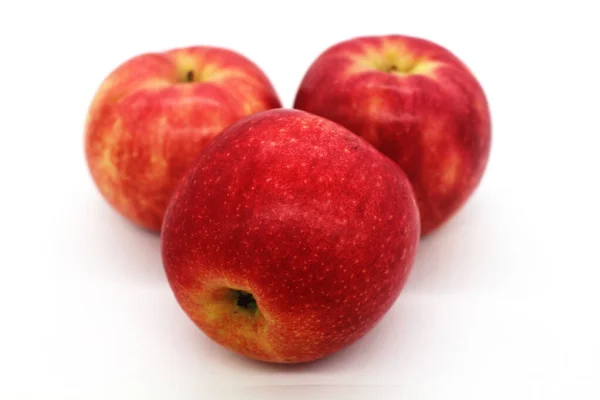 新鲜的苹果果实 背景为白色 — 图库照片
