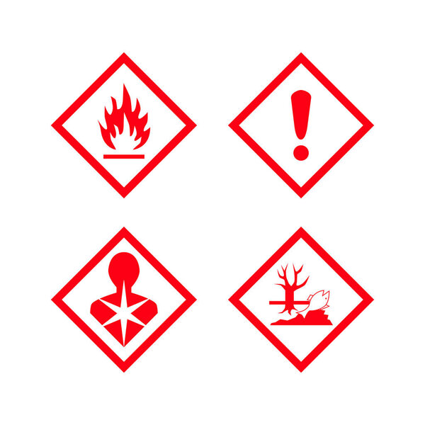 Icon flammable, dangerous, irritating, environmental hazard