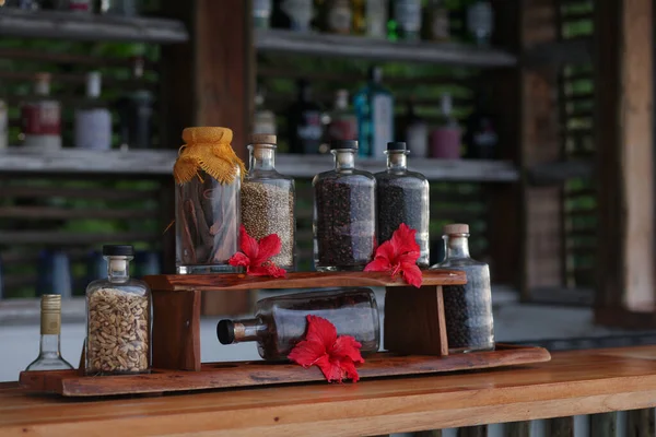 Cereais Frascos Bar Como Uma Decoração — Fotografia de Stock