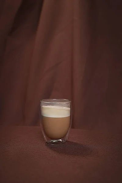 One Coffee Background Brown Curtain High Quality Photo — Fotografia de Stock