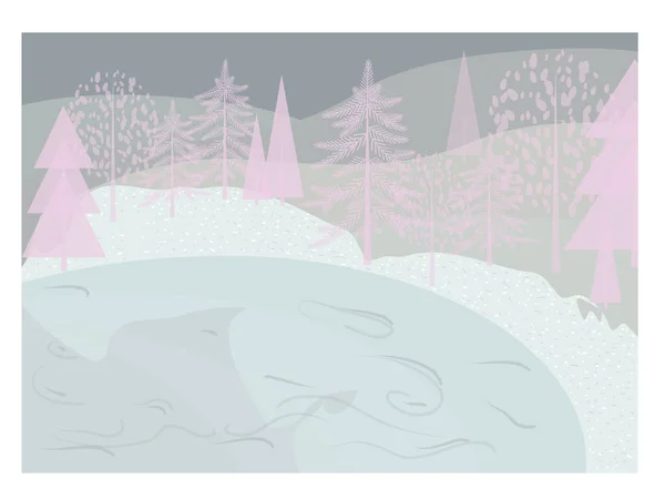 Kış ve yeni yıl tatilleri için orman manzarası