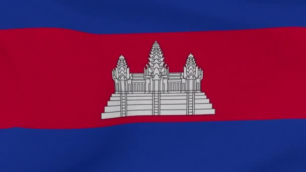 Drapeau Cambodge patriotisme liberté nationale, boucle transparente — Video