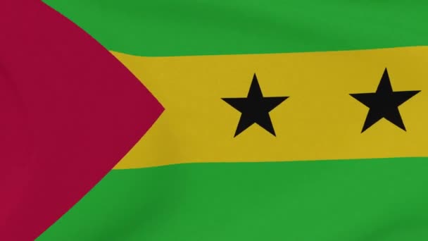Drapeau Sao Tomé-et-Principe patriotisme liberté nationale, boucle transparente — Video