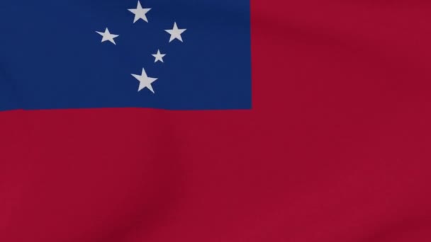 Samoa vatanseverliğinin bayrağı Ulusal özgürlük, kusursuz döngü — Stok video
