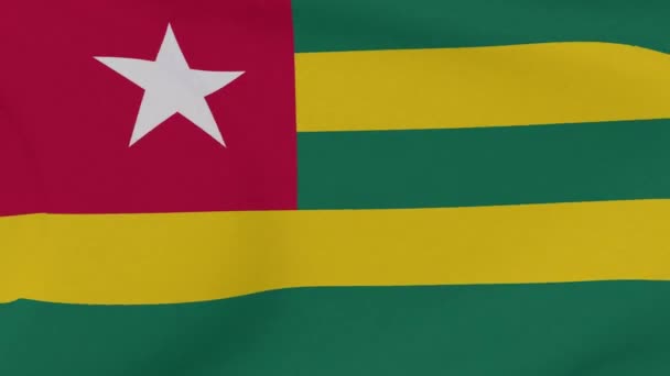 Bayrak Togo vatanseverlik Ulusal özgürlük, kusursuz döngü — Stok video