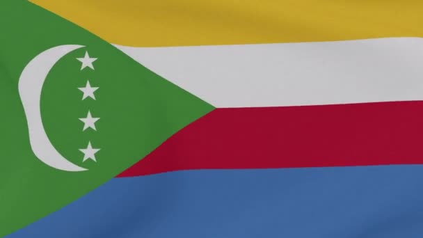 Bayrak Komoros vatanseverliği Ulusal özgürlük, kusursuz döngü — Stok video