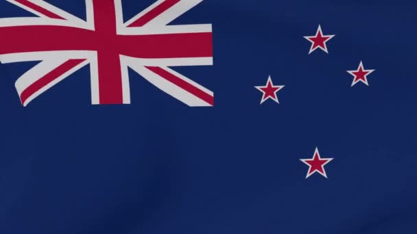 Флаг Новой Зеландии патриотизм национальная свобода, бесшовный цикл — стоковое видео