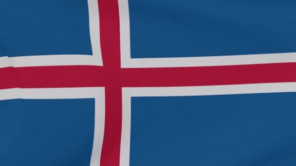 Drapeau Islande patriotisme liberté nationale, boucle transparente — Video