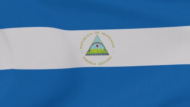 Drapeau Nicaragua patriotisme liberté nationale, boucle transparente — Video
