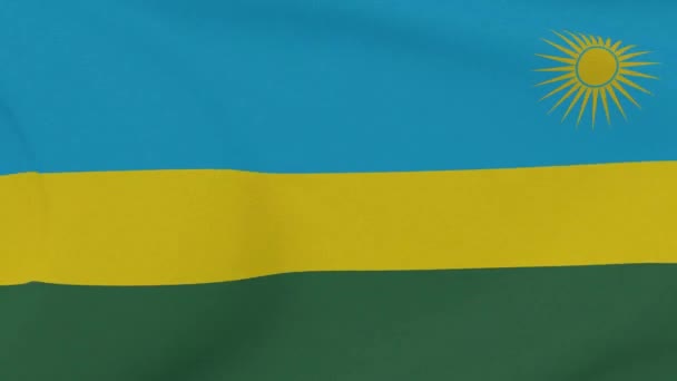 Drapeau Rwanda patriotisme liberté nationale, boucle transparente — Video
