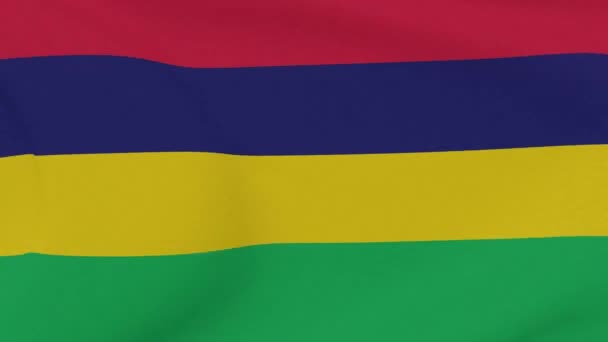 Mauritius vatanseverlik bayrağı Ulusal özgürlük, kusursuz döngü — Stok video