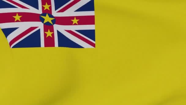 国旗纽埃爱国主义国家自由，无缝回圈 — 图库视频影像