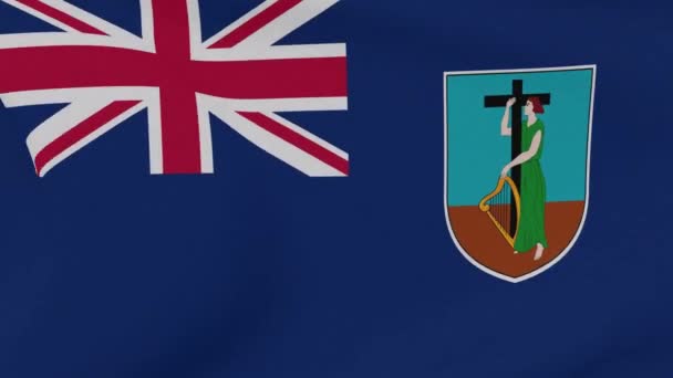 Vlag Montserrat patriottisme nationale vrijheid, naadloze lus — Stockvideo