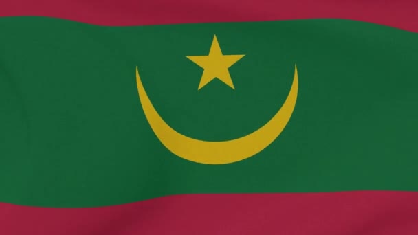 Флаг Мавритании патриотизм национальная свобода, бесшовный цикл — стоковое видео