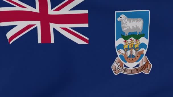 Vlajka Falklandy ostrovy vlastenectví národní svoboda, bezproblémová smyčka — Stock video
