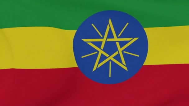 Σημαία Αιθιοπία πατριωτισμός εθνική ελευθερία, αδιάλειπτη βρόχο — Αρχείο Βίντεο