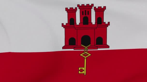 Flaga Gibraltar patriotyzm wolność narodowa, płynna pętla — Wideo stockowe