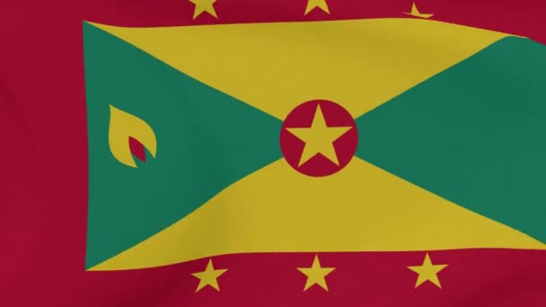 Grenada vatanseverliği bayrağı Ulusal özgürlük, kusursuz döngü — Stok video