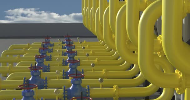 Koelsysteem bij het compressorstation. Warmtewisselaar waarin lucht en water de temperatuur voor de zware industrie verlagen, naadloze lus — Stockvideo