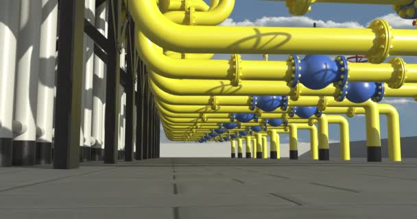 Koelsysteem bij het compressorstation. Warmtewisselaar waarin lucht en water de temperatuur voor de zware industrie verlagen, naadloze lus — Stockvideo