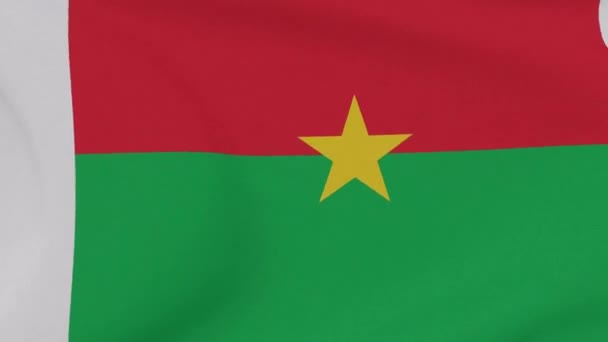 Drapeau Burkina Faso patriotisme liberté nationale, boucle transparente — Video