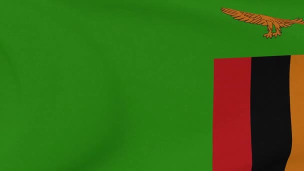 Zambiya vatanseverliğinin bayrağı Ulusal özgürlük, kusursuz döngü — Stok video