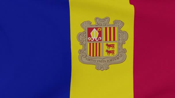 Bayrak Andorra vatanseverlik ulusal özgürlük, kusursuz döngü — Stok video