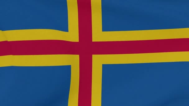 Flag Aland Islands patriotism national freedom, seamless loop — Stock Video