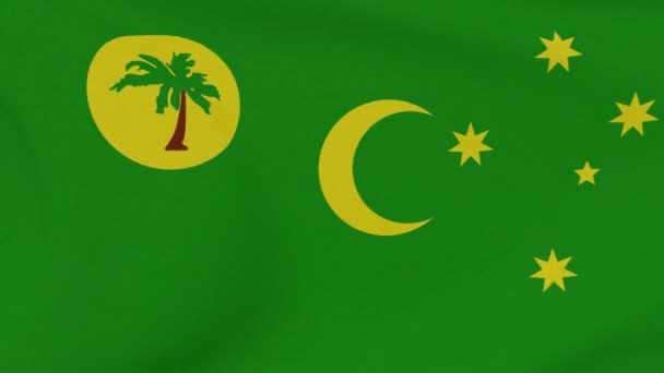 旗ココス島愛国心国家の自由、シームレスなループ — ストック動画