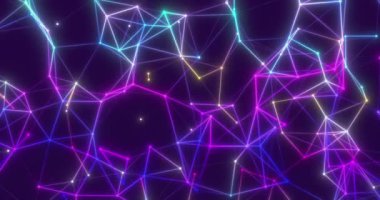 Motion Loop Arkaplan Soyut Dinamik Pleksus Fütürist Teknoloji. 3D görüntüleme, kusursuz döngü