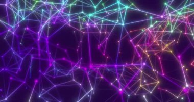 Motion Loop Arkaplan Soyut Dinamik Pleksus Fütürist Teknoloji. 3D görüntüleme, kusursuz döngü