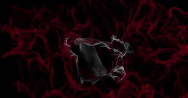 Tunus bayrağı dumana dönüşüyor. Durum zayıflama konsepti, alfa kanal.