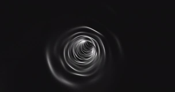 Luce alla fine del tunnel, volando in profondità nel tunnel nero. Animazione di sottofondo di loop senza soluzione di continuità — Video Stock