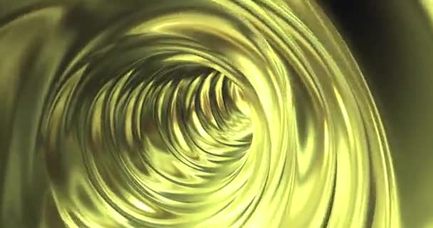 Flight deep into the golden tunnel. Background animation of seamless loops — Vídeo de Stock