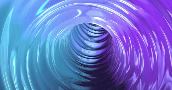 Abstract Background Animated Hypnotic Tunnel Made Lilac Blue Caramel Glass — Fotografia de Stock