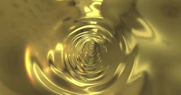 Flight deep into the golden tunnel. Background animation of seamless loops — Vídeo de Stock