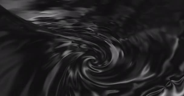 Вращение черного абстрактного масляного водоворота или использованного машинного масла, абстрактная фоновая анимация, бесшовный цикл — стоковое видео