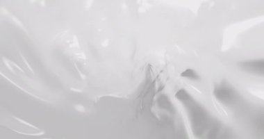 Sıvı soyut beyaz arkaplan. Pürüzsüz, parlak bir doku. Cazibeli ipek arka plan animasyonu. Üç boyutlu kusursuz döngü. Yüksek kalite 4k görüntü