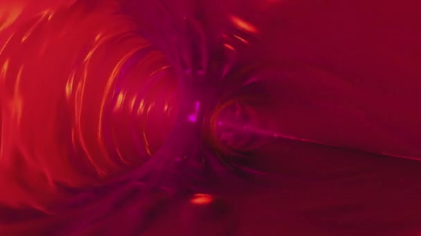 Túnel Vermelho Dourado Voo Túnel Faringe Ficção Científica Intestinos Veias — Vídeo de Stock